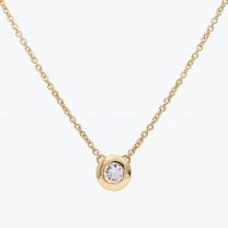 0.20 Carat Bezel Set White Diamond Lumiere Necklace