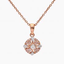 Antoinette Argyle Pink and White Diamond Petite Cross Pendant