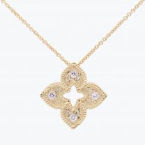 Bunchberry white diamond floral necklace