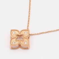 Bunchberry white diamond floral necklace