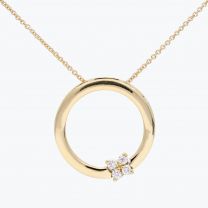 Flutter white diamond circle necklace