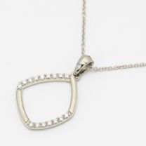 Pride white diamond geometric necklace