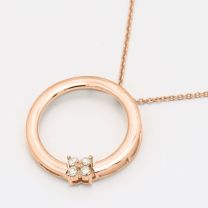 Flutter white diamond circle necklace