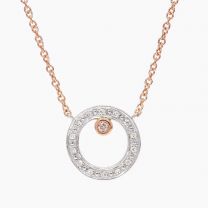 Dita Argyle pink and white diamond circle necklace