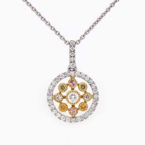 Isobella rainbow diamond flower necklace