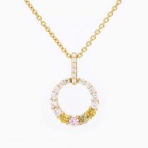 Celeste rainbow diamond circle necklace
