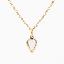 Banksiae pear rose cut diamond bezel set necklace