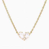 Petaline pear rose cut diamond necklace