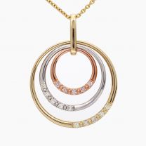 Lorien Argyle pink and white diamond circle pendant