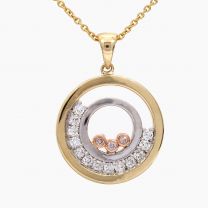 Arnor Argyle pink and white diamond circle pendant