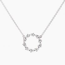 Wreathe white diamond necklace