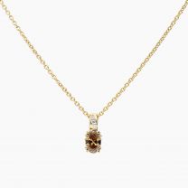 Chorus oval cut champagne diamond necklace
