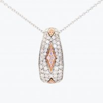 Evia Argyle pink and white diamond pendant