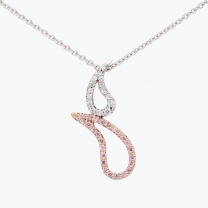 Paisley Argyle pink and white diamond necklace