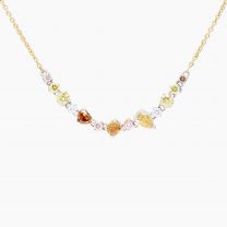 Jubilee heart pear cushion and round-cut rainbow diamond necklace