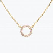 Flight Argyle pink diamond circle necklace