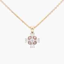 North white and Argyle pink diamond pendant