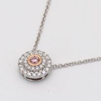 Gardenia Argyle Pink and White Diamond Necklace
