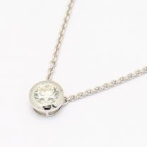0.75 Carat Bezel Set White Diamond Lumiere Necklace