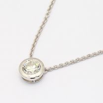 1.00 Carat Bezel Set White Diamond Lumiere Necklace