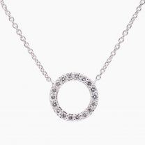 Flight white diamond circle necklace