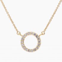 Flight white diamond circle necklace