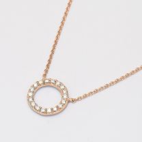 Flight white diamond circle necklace