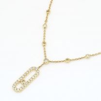 Hayley champagne and white diamond bar necklace