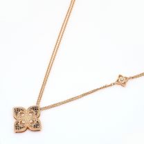 Padma black and white diamond floral necklace