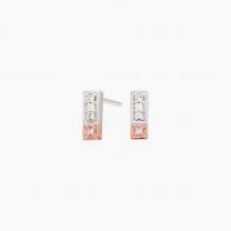 Manila Argyle pink and white diamond bar earrings