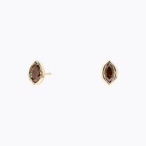 Elixer marquise cut champagne diamond stud earrings