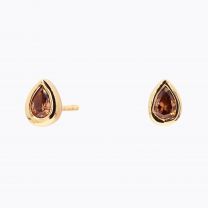 Elixer pear cut champagne diamond stud earrings