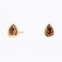 Elixer pear-cut champagne diamond stud earrings