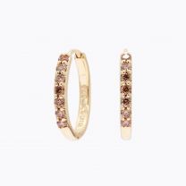 Melody champagne diamond huggie earrings