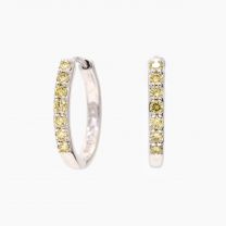 Melody yellow diamond huggie earrings