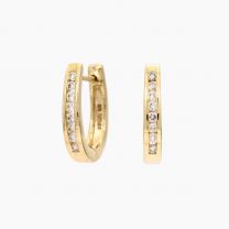 Peyton champagne diamond huggie earrings