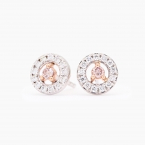 Rita white and Argyle champagne diamond stud earrings
