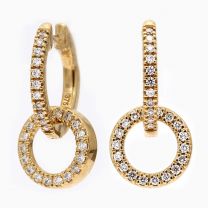 Echo white diamond circle earrings