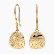 Champagne Oasis champagne diamond etched hook earrings