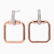 Mayari white diamond geometric dangle stud earrings