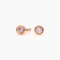 Lumiere 0.09ct Argyle pink diamond bezel set stud earrings