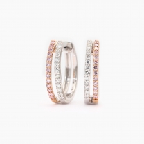 Vienne Argyle pink and white diamond huggie earrings