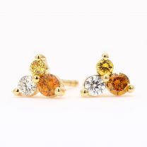 Regina coloured diamond cluster stud earrings