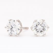 Enchanted 1.48 carat white diamond stud earrings