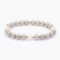 Pedirka quandong and white pearl bracelet