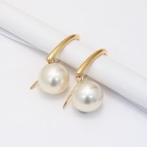 Nixie white South Sea Pearl hook earrings