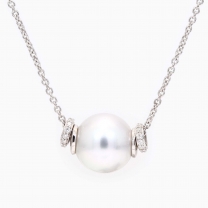 Carrie white South Sea pearl and white diamond necklace