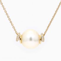 Carrie white South Sea pearl and white diamond necklace