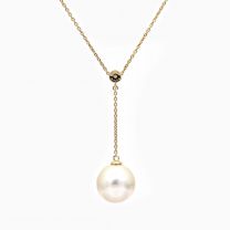 Kailani white South Sea pearl and white diamond lariat drop necklace