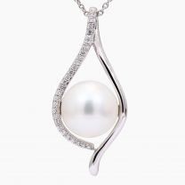 Embrace White South Sea Pearl and White Diamond Pendant